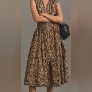 Tractr Leopard Print Midi Dress